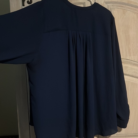 Blue long sleeve Lane Bryant. Nice blouse for a dinner date. - Picture 4 of 4